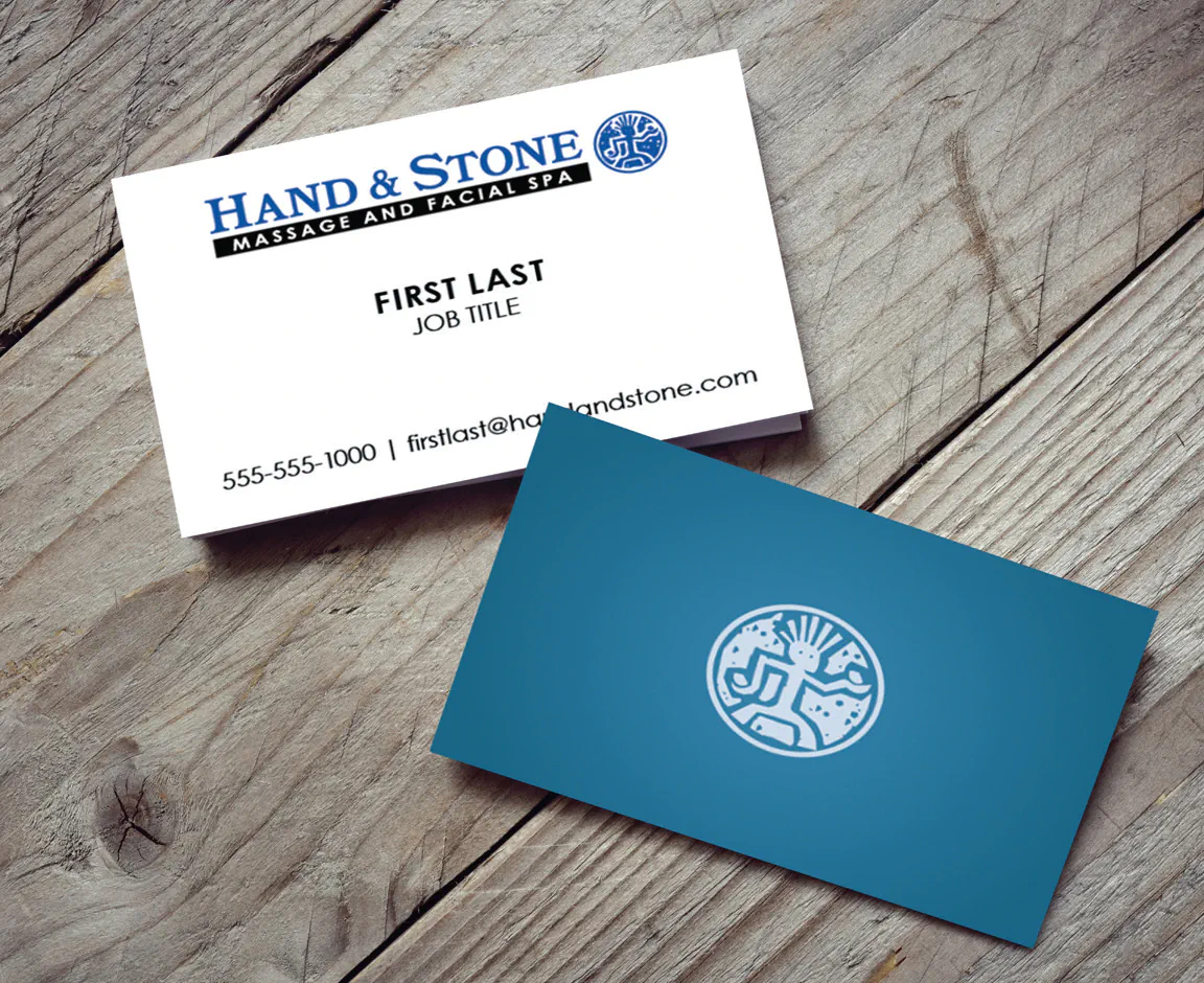 Hand and Stone business card design