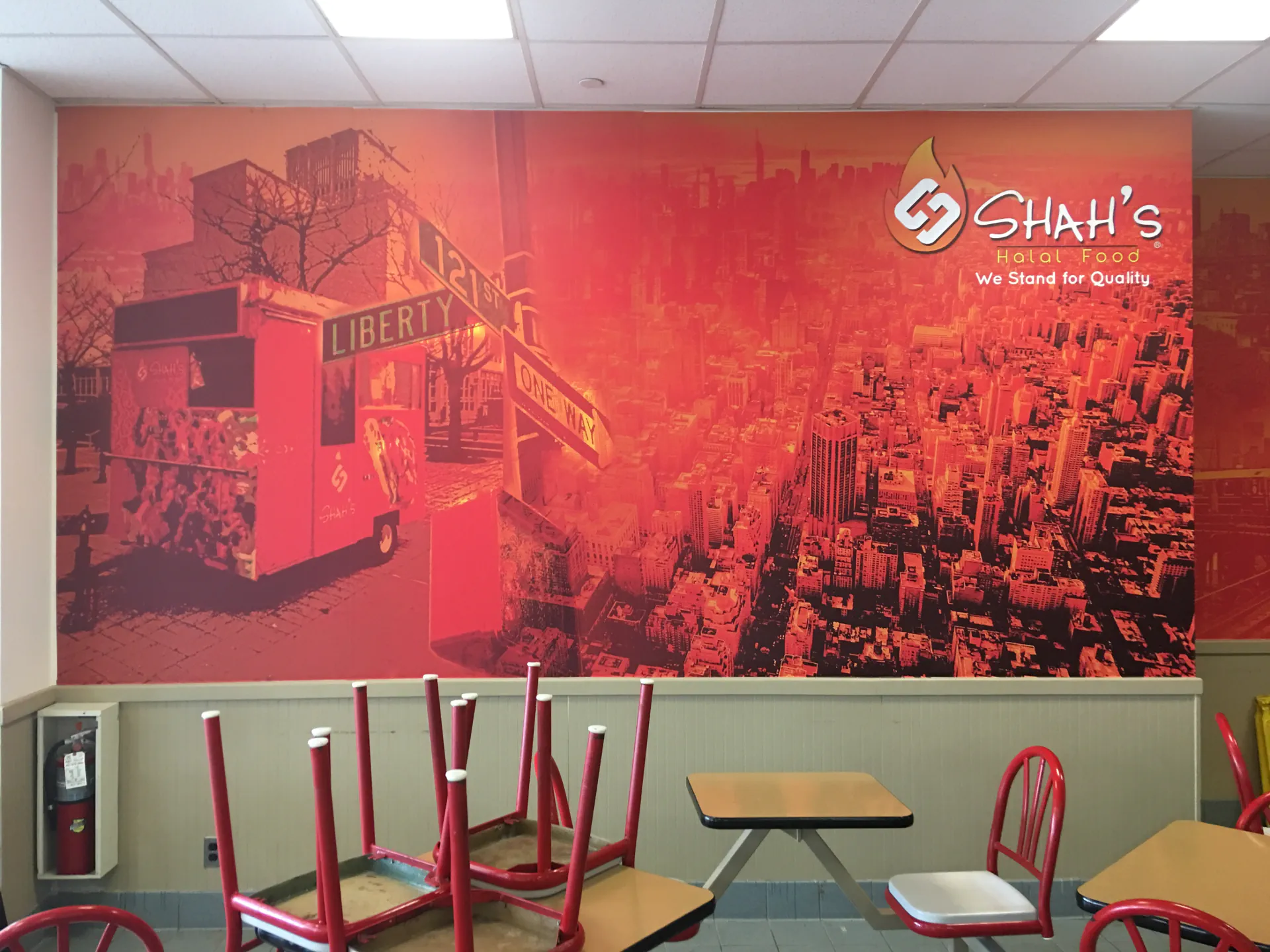 Shah's Halal Food restaurant signage