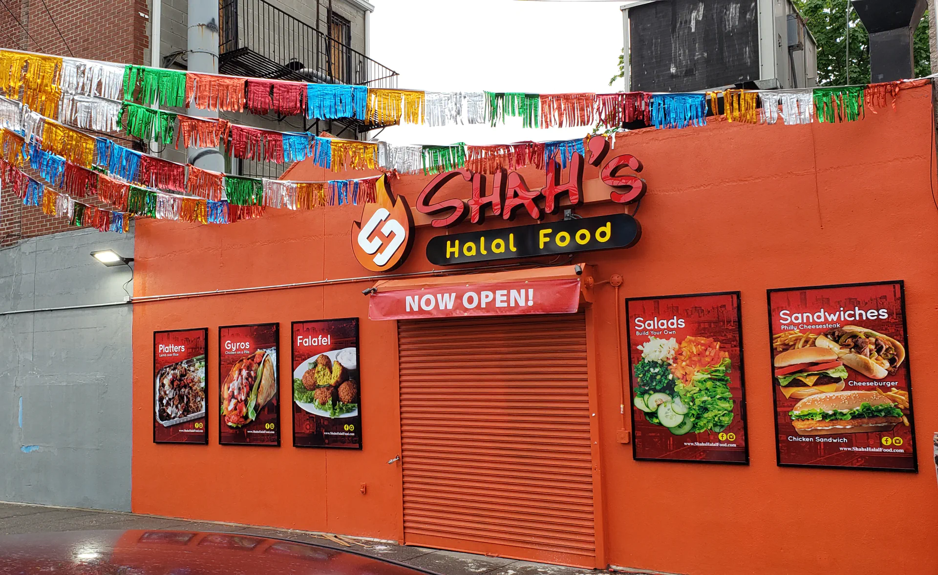 Shah's Halal Food storefront branding