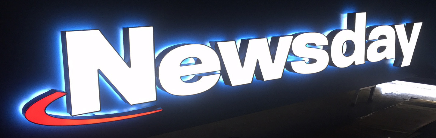 Newsday illuminated interior dimensional letter sign