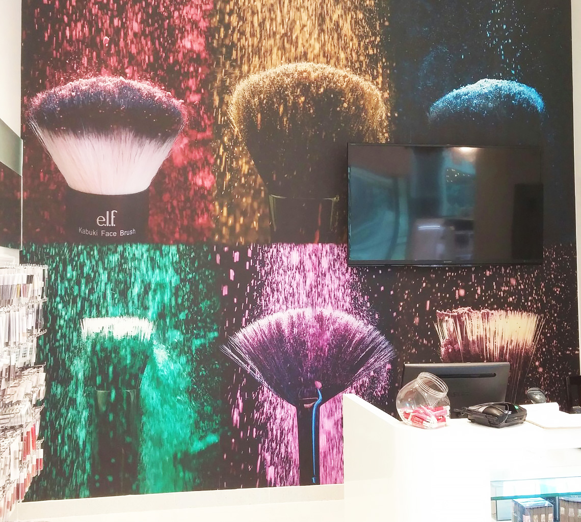 e.l.f. Cosmetics custom wall mural and graphic wrap