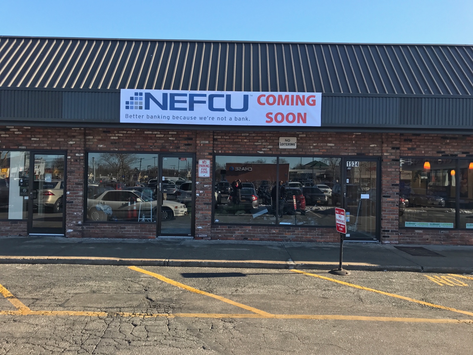NEFCU custom coming soon storefront banner