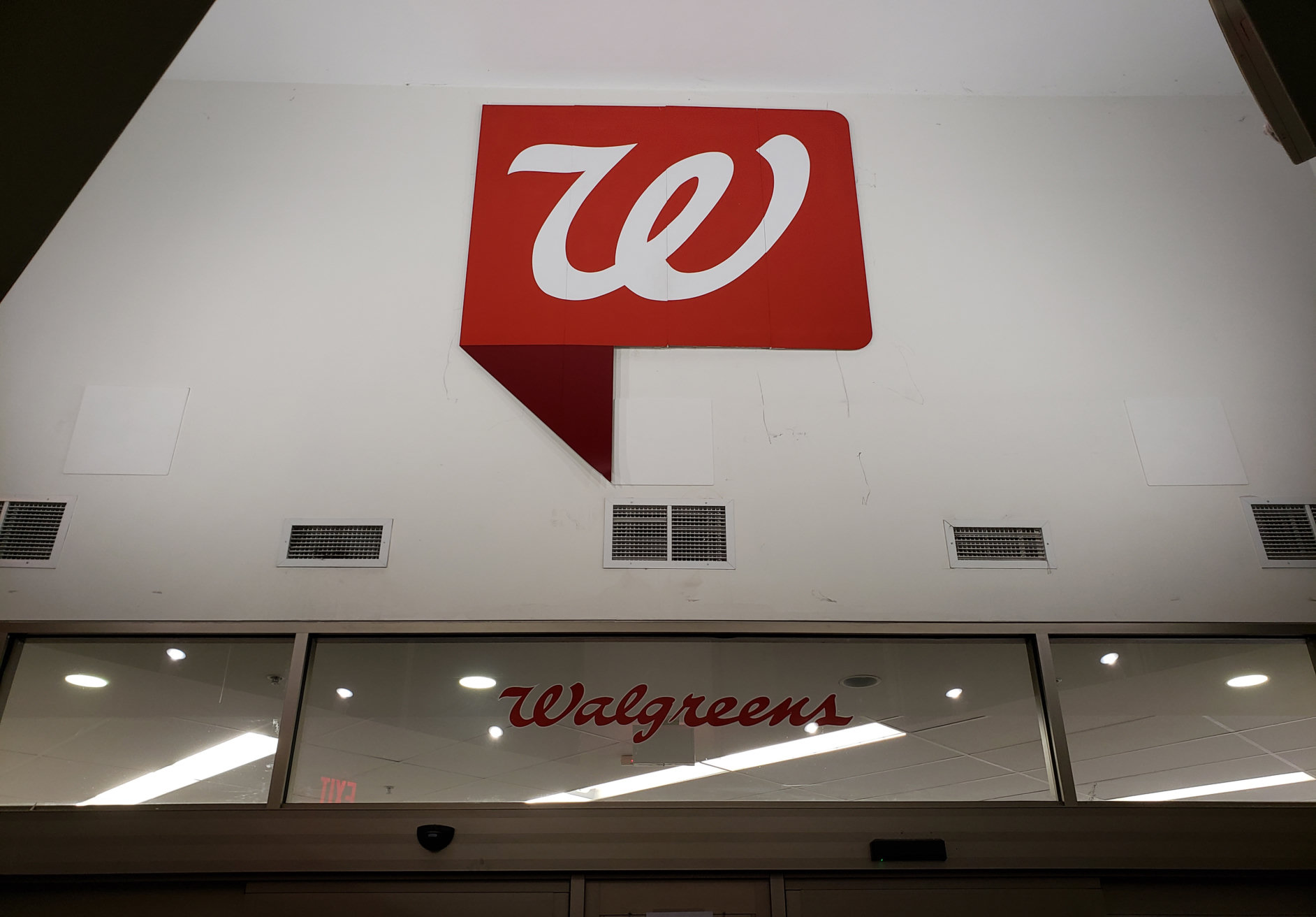 Walgreens interior wall graphic and dimensional logo